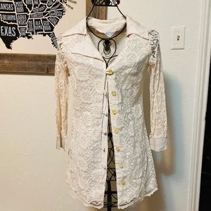 Authentic Vintage cream lace tunic/frock